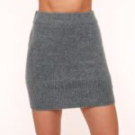 Dark Grey Knitted - Skirt - Image 2