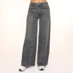 Dark Grey Wide Denim - Jeans