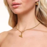 Golden Small Statement Heart - Necklace
