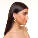 Golden Open Motif Ring - Earrings - Image 2