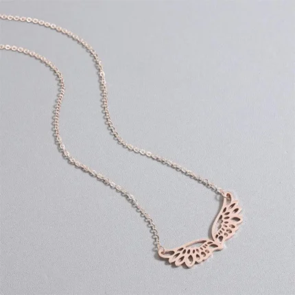 Cxwind New Arrival Stainless Steel Guardian Angel Necklaces for Women Fashion Wing Pendant Chokers Jewelry collares