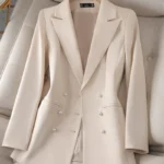 LKSK Winter Long Sleeve Outwear Blazer Women Pink Black Beige Female Triple Breasted Solid Ladies Jacket Coat For Coat - Image 3