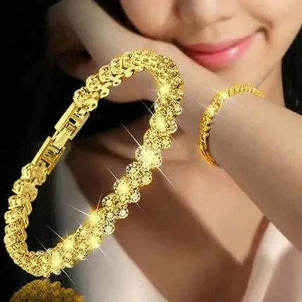 Luxury Love Braided Leaf Bracelet Charm Crystal Wedding Bracelets for Women Anniversary Valentines Day Gifts Aesthetic Jewelry